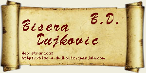 Bisera Dujković vizit kartica